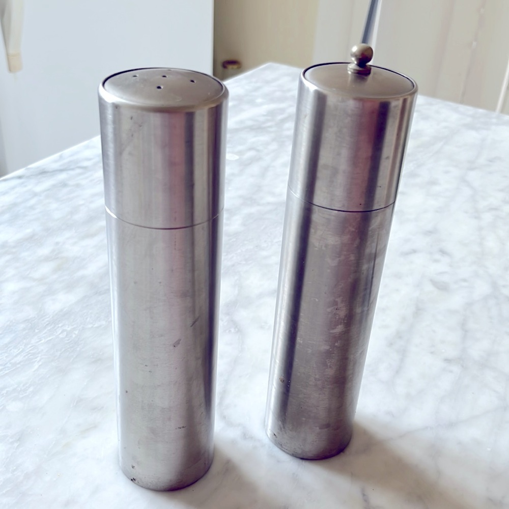 Stainless Steel Pepper Mill & Salt Shaker